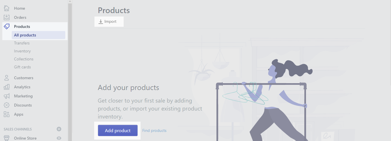 add products to shopify store